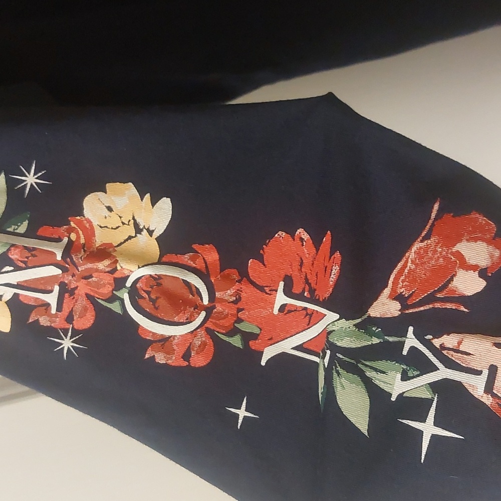 Torrid Navy Floral Celestial Classic Fit Jersey Crew Neck Long Sleeve Tee Sz 3 - Picture 12 of 16